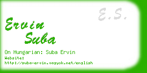 ervin suba business card